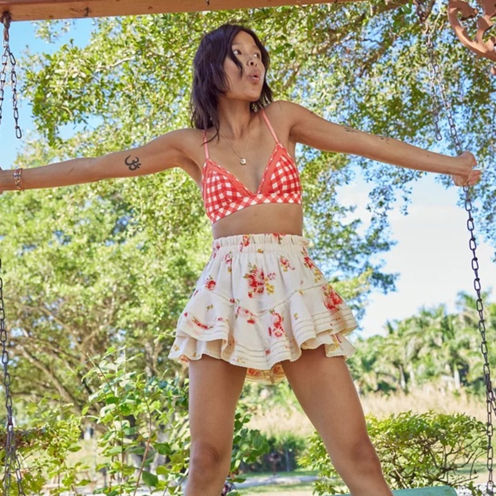 Aerie Rock ‘n’ Ruffle Floral Tiered Mini Skort Boho Cottagecore Size S